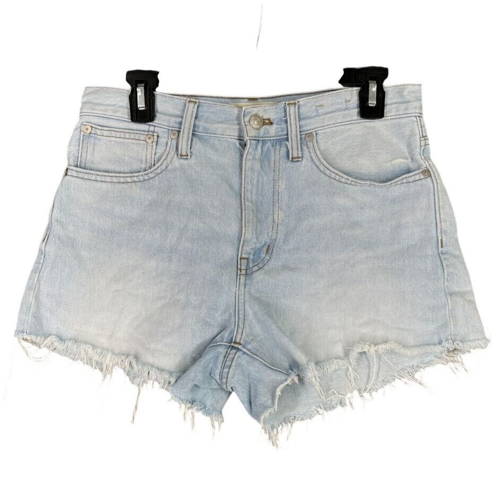 Madewell Shorts‎ Womens 26 Cut Off Jean Relaxed Denim High Waist Mom Fringe